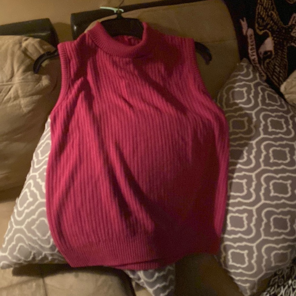 Pink sweater vest